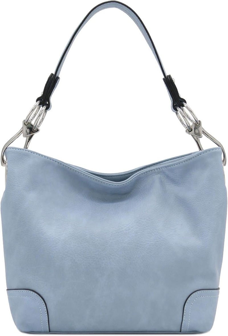 Alyssa Hobo Shoulder Bag with Big Snap Hook Hardware - Image 2